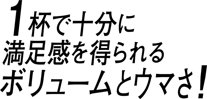 1杯で十分に満足感を得られるボリュームとウマさ！